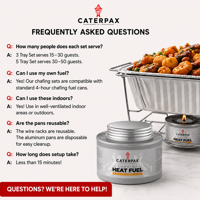 Disposable Chafing Buffet Sets | Complete Food Warming Kits | Caterpax