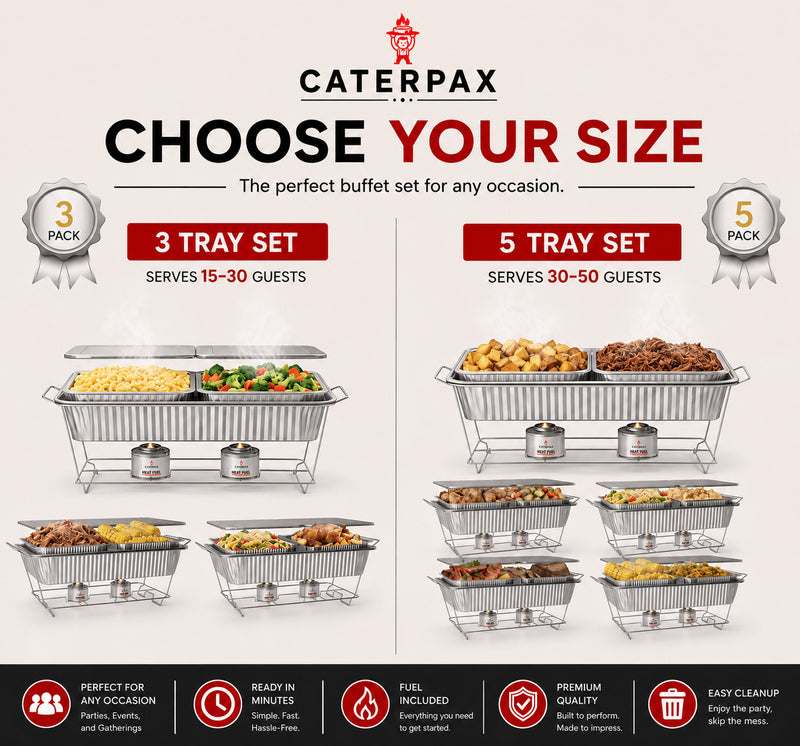 Disposable Chafing Buffet Sets | Complete Food Warming Kits | Caterpax